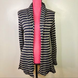 Willow & Cray Striped Open Cardigan Sweater